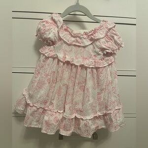 Janie and Jack Baby Girl's Bunny Toile Ruffle Dress